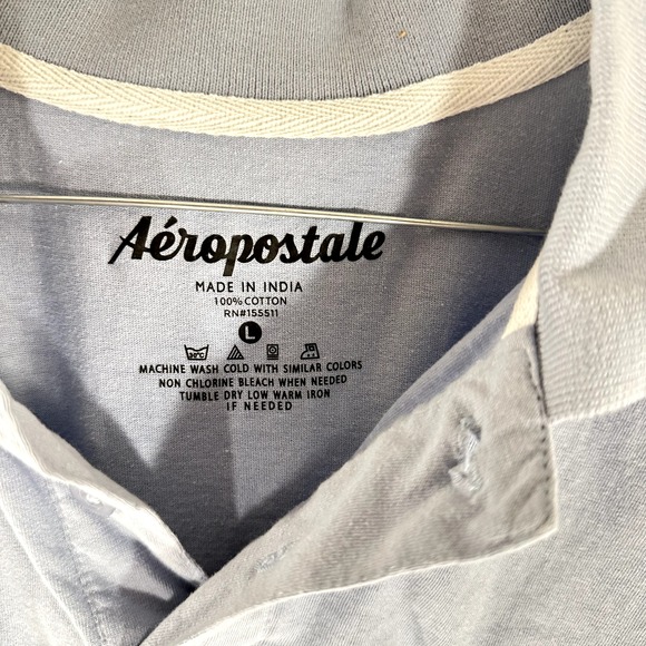 Aéropostale Other - Aeropostale Polo Shirt A87 Short Sleeve Blue Size Large
